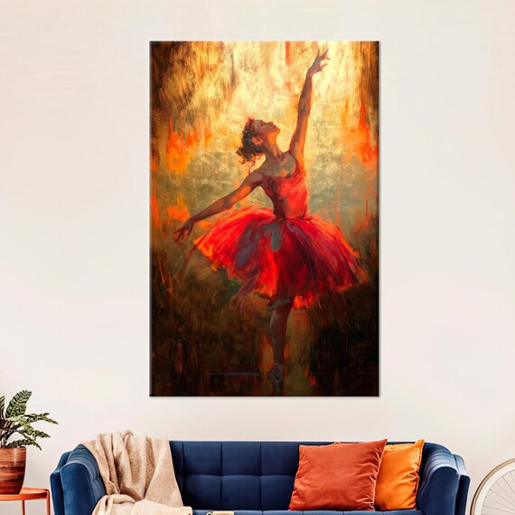 Ballerina Canvas Art Elegant Woman Print Modern Wall Decor