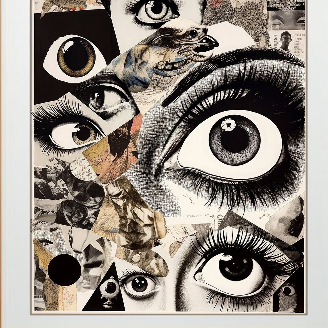 Surreal Dark Eye Collage Gothic Macabre All Seeing Eyes Wall Art - Image 3