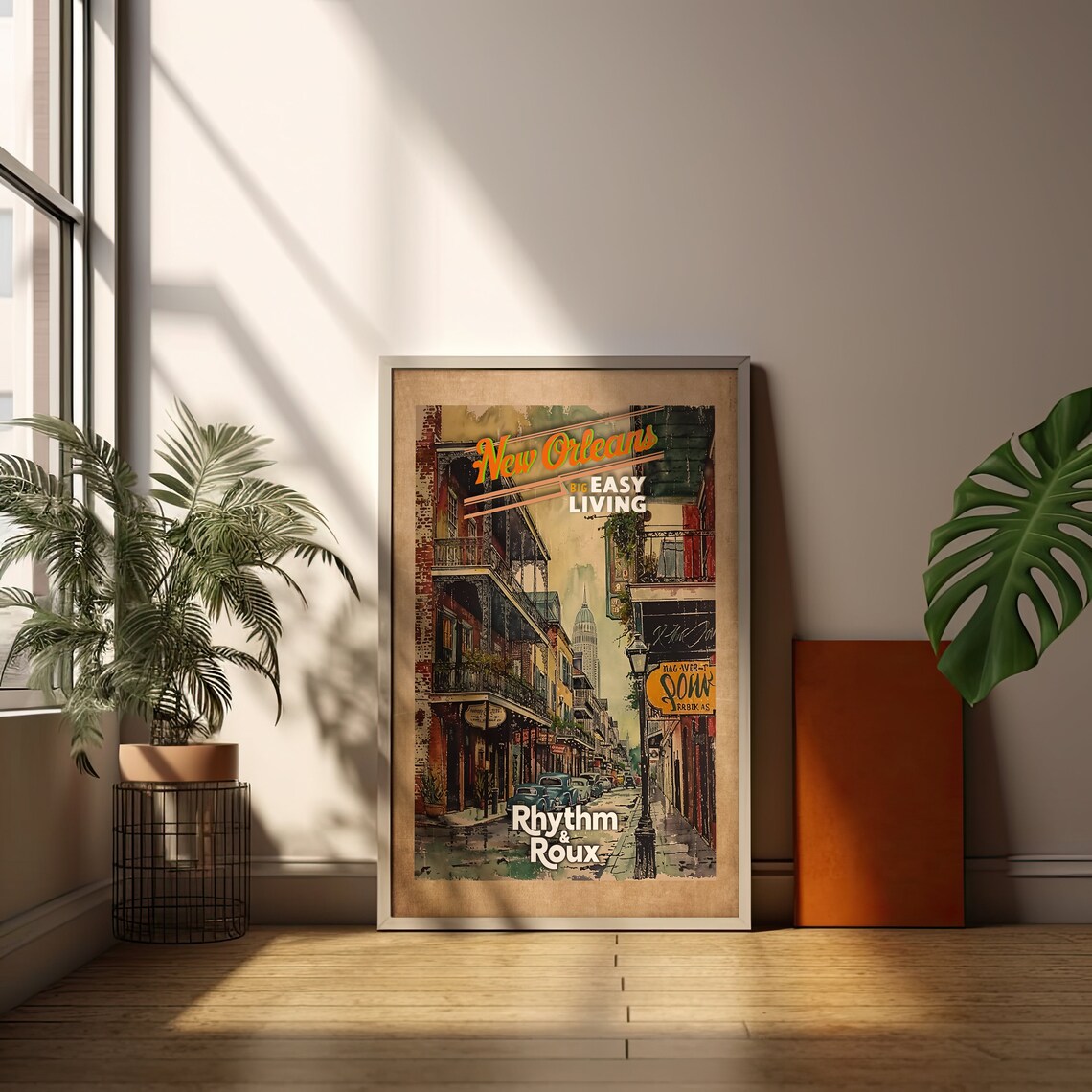 New Orleans French Quarter Big Easy Rhythm and Roux Travel Poster - Image 2