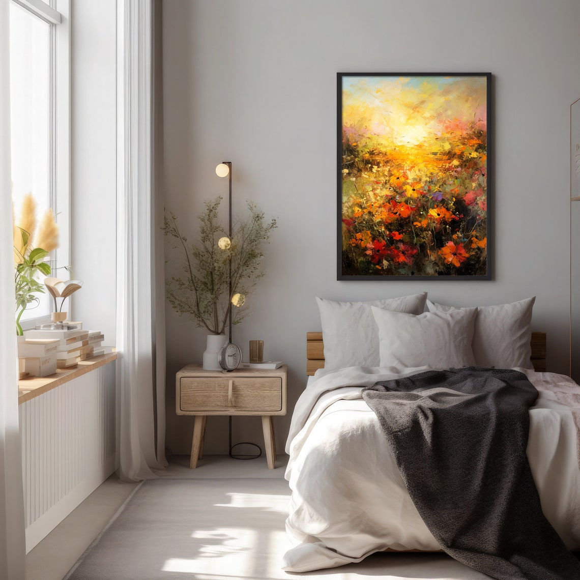 Art Print Art Floral Print Art Wall Vintage Painting Wall Art Oil Painting Floral Print Landscape Wildflower Art - Image 2