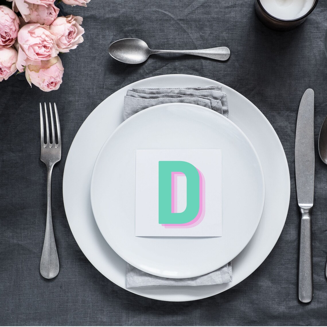 Retro 3D Letter D Monogram, Baby Letter Art - Image 3