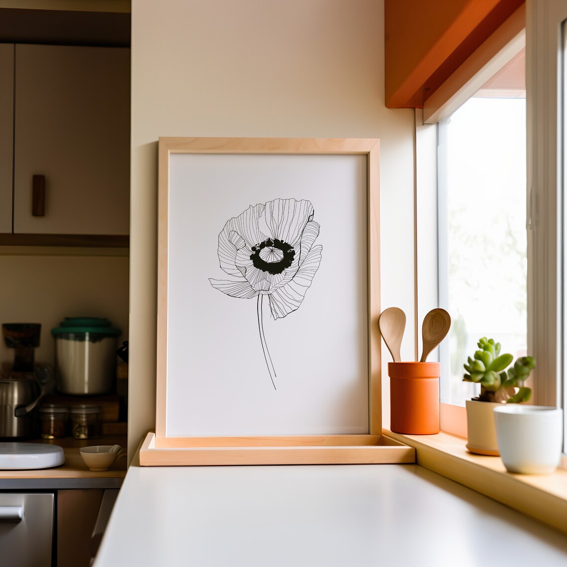 Poppy Line Art, Minimalist Flower Art Print - Image 5