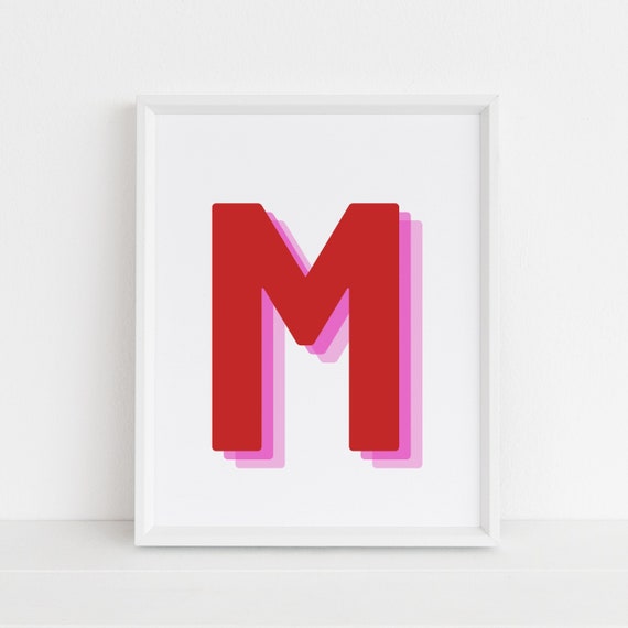Retro Alphabet M, Retro Home Decor