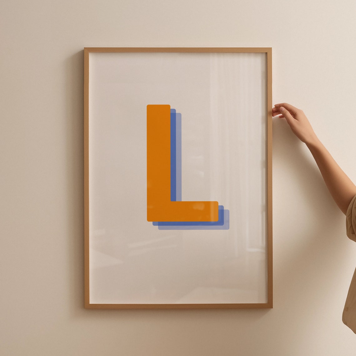 Retro 3D Letter L Monogram Art Print, Nursery Decor - Image 4