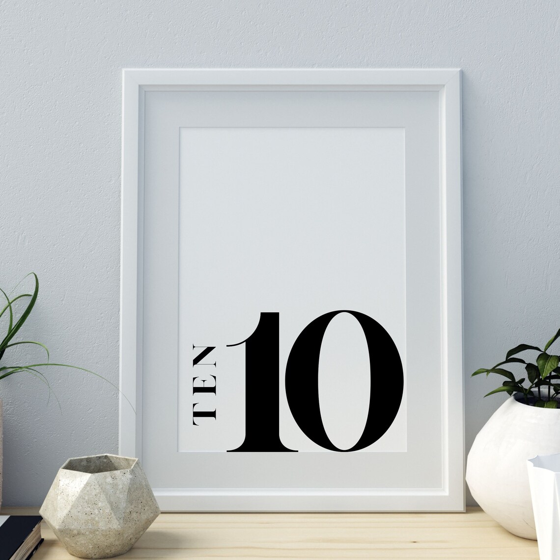Number 10 Monogram Print, Wedding Table Number - Image 3