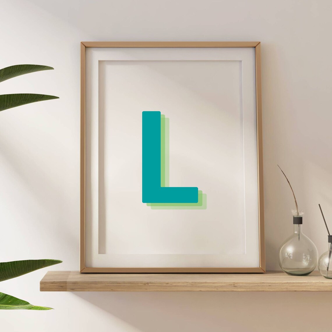 Retro 3D Letter L Monogram, Baby Letter Art - Image 5