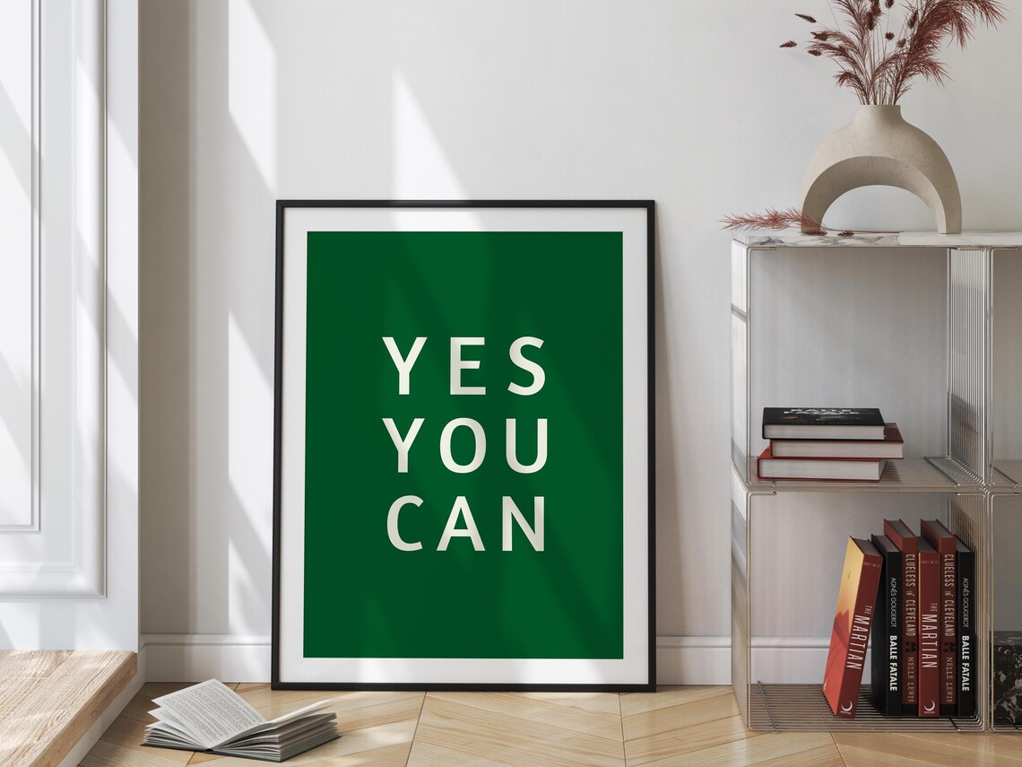 Yes You Can - Minimalist Motivational Quote Poster - Image 5