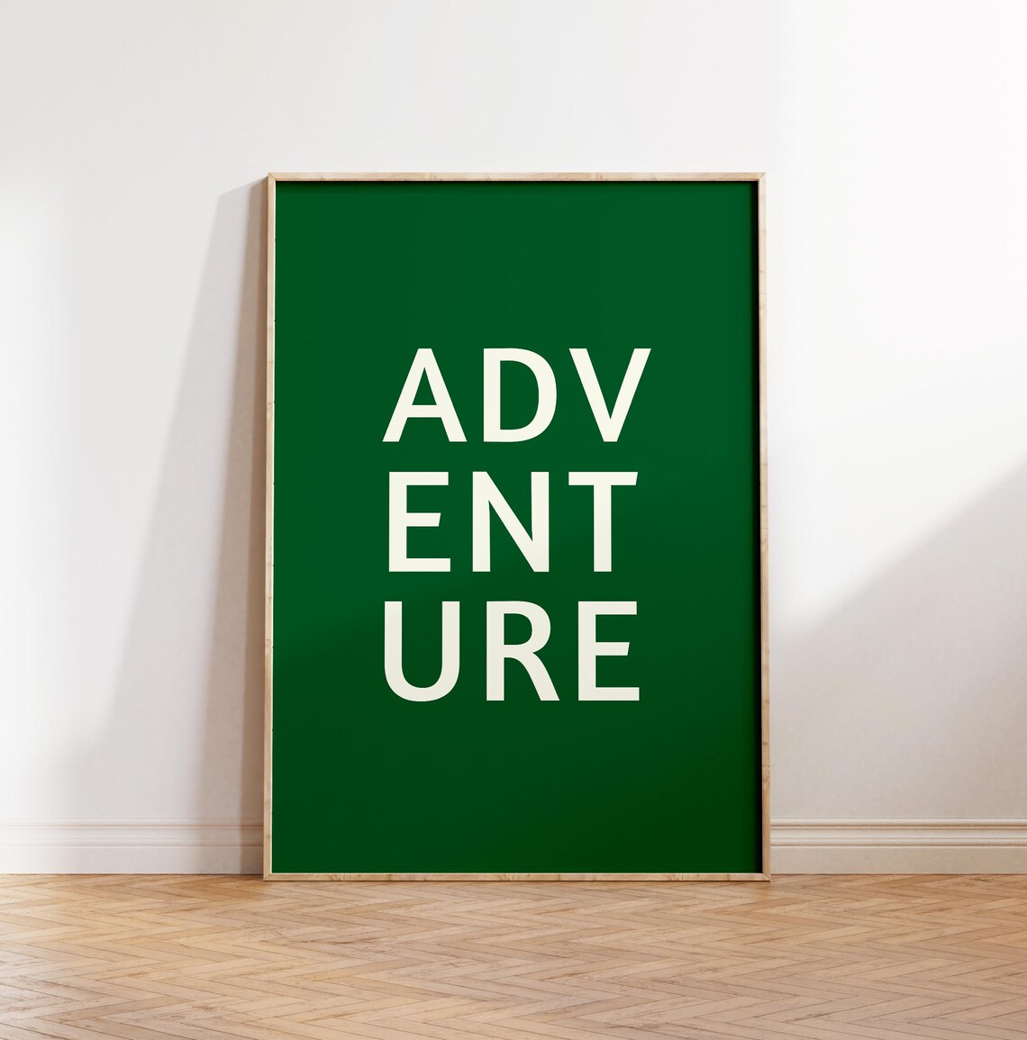 Bold Green Stacked Adventure Typography Minimalist Quote Poster