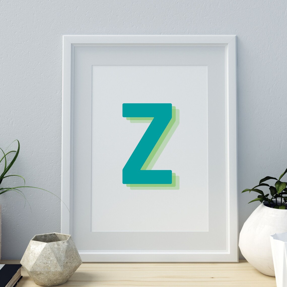 Retro 3D Letter Z Art Print, Baby Alphabet Art - Image 4