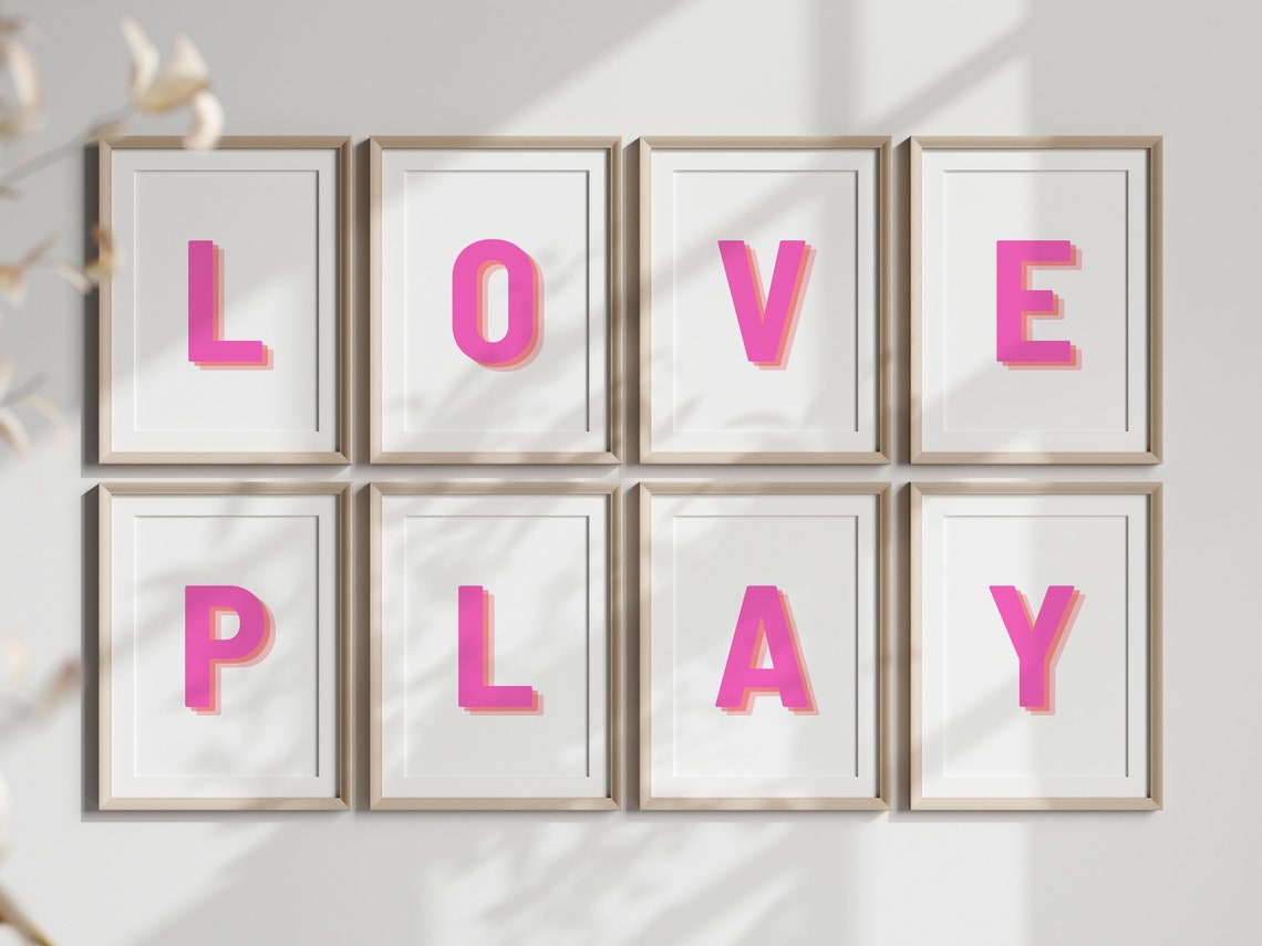 Personalised 3d Letter Print Gift For Friend Custom Alphabet Print Colourful Initials Print Personalised Initial Poster Pink Letters - Image 5