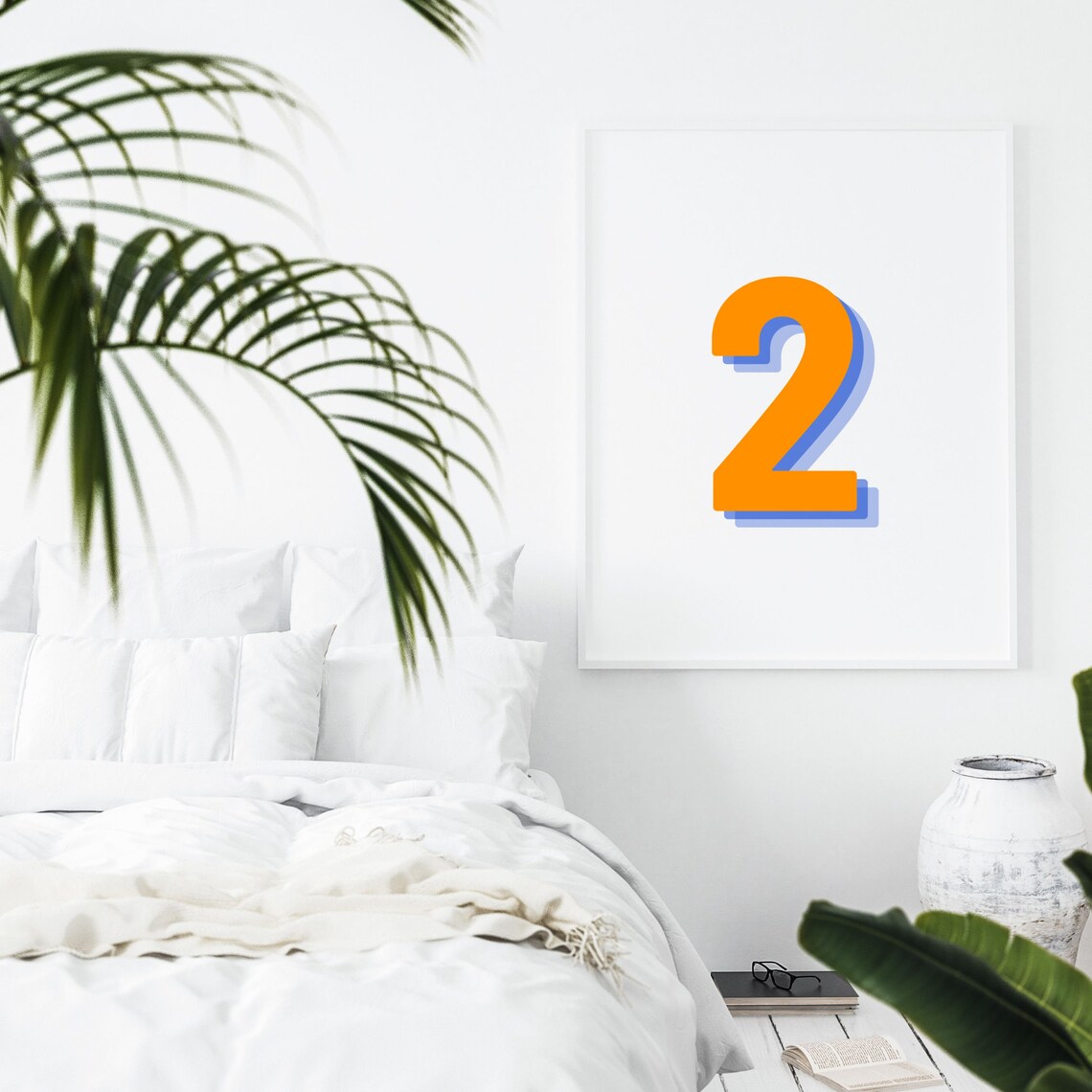 Retro 3D Number 2 Poster, Monogram Birthday Age - Image 3