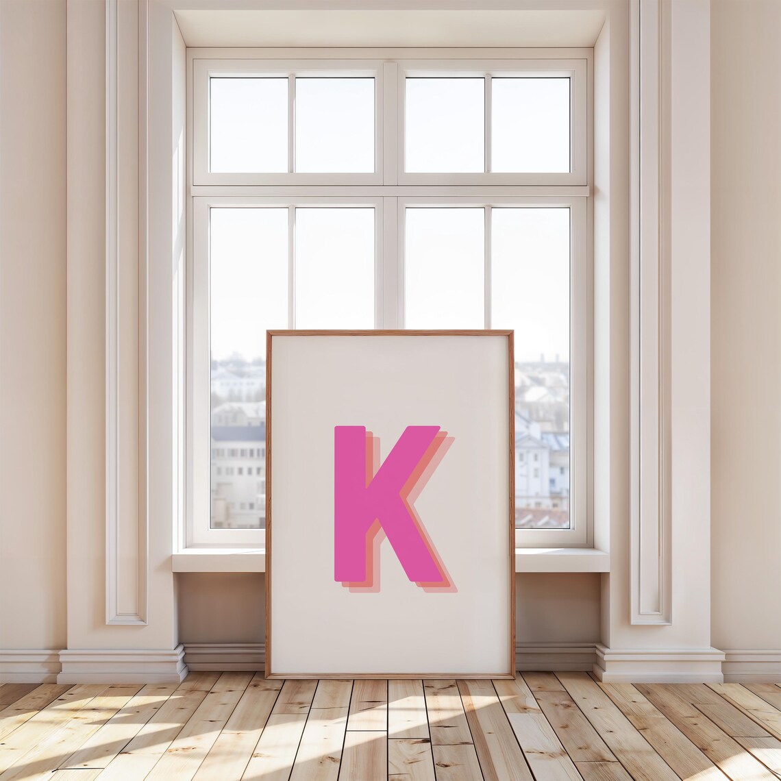 Retro 3D Letter K Poster, Baby Letter Art - Image 2