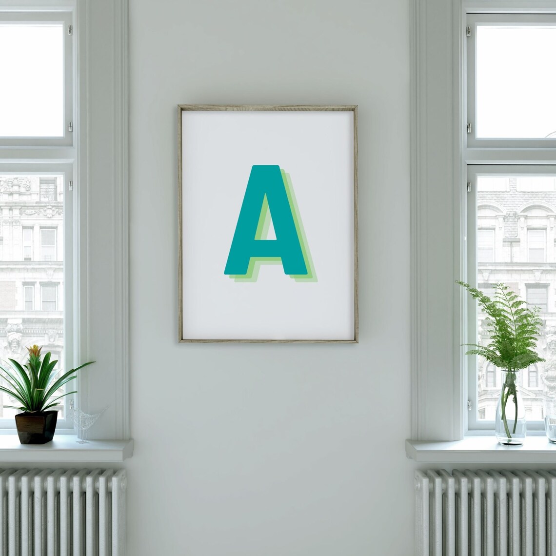 Retro 3D Letter A Monogram Alphabet Art Print - Image 3