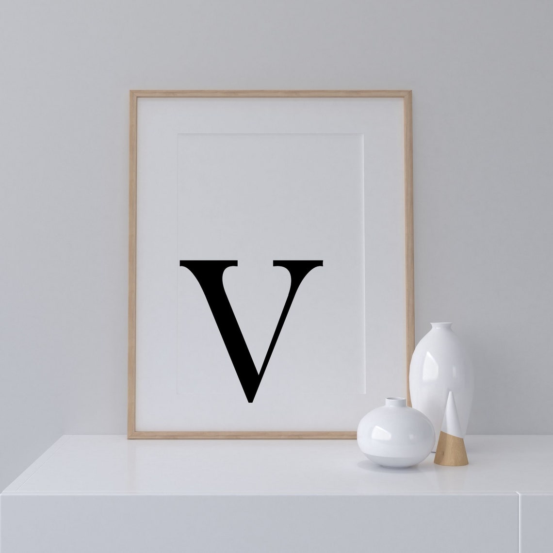 Letter V, Minimalist Monogram Art Print - Image 5
