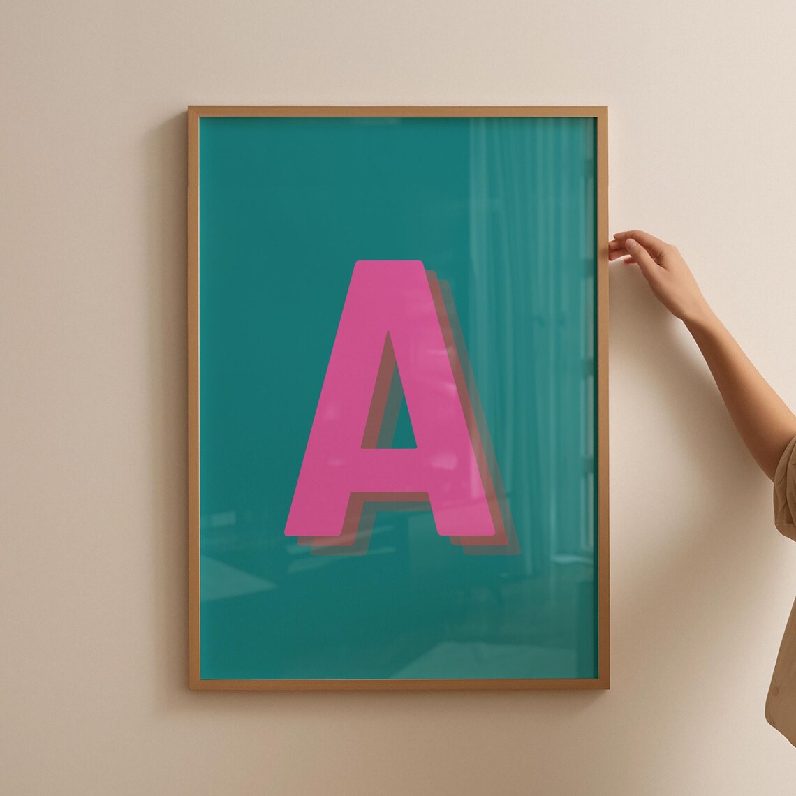 Retro 3D Letter A, Colorful Initial Print - Image 4