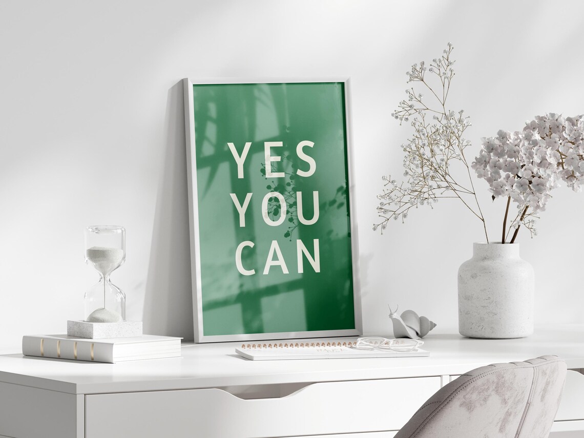 Yes You Can - Minimalist Motivational Quote Poster - Image 3