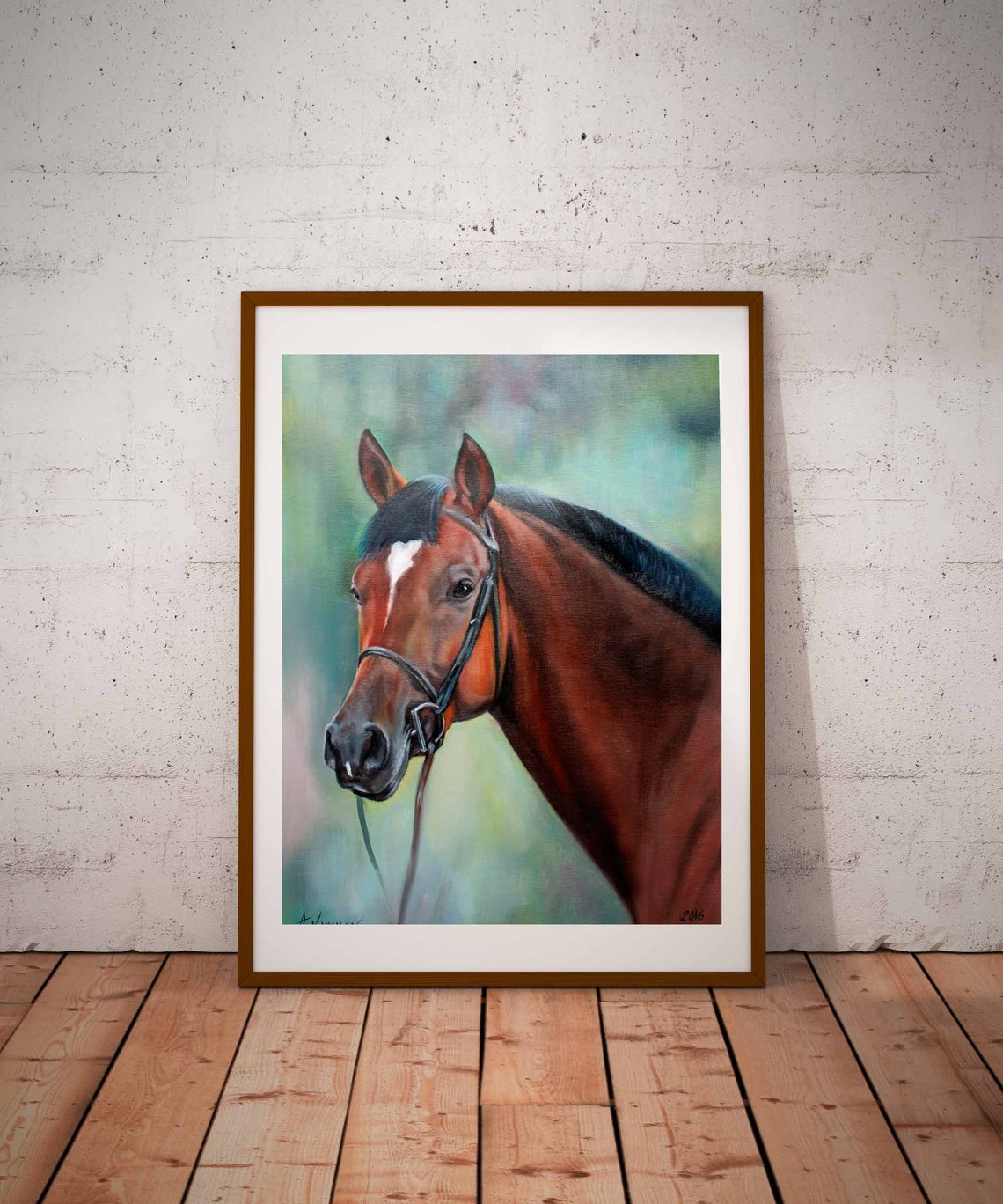 Horse Print Original Painting Animal Print Handmade Horse Poster Giclee Print Print Family Gift Brown Horse Wall Decoration
