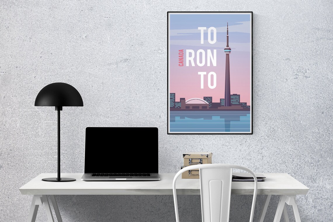 Toronto Vintage Travel Poster, Minimalist Art Print - Image 3