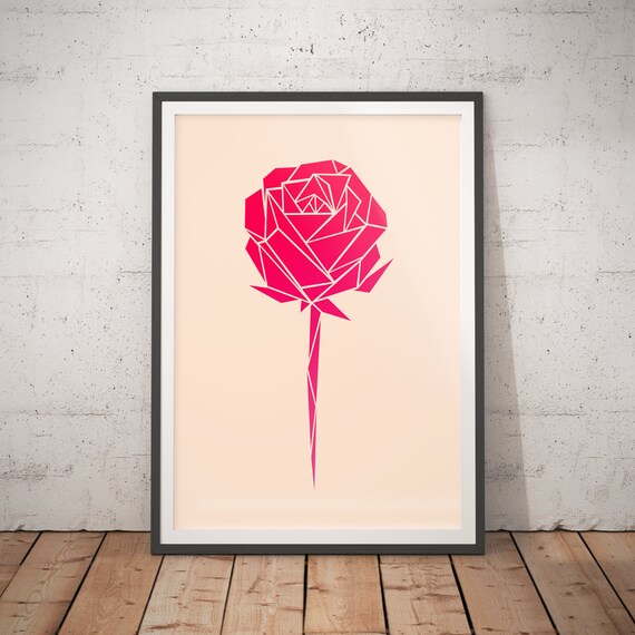 Rose Modern Art Print Love Print Geometric Wall Art Geometric Print Minimalist Art Minimalist Wall Art Geometric Art