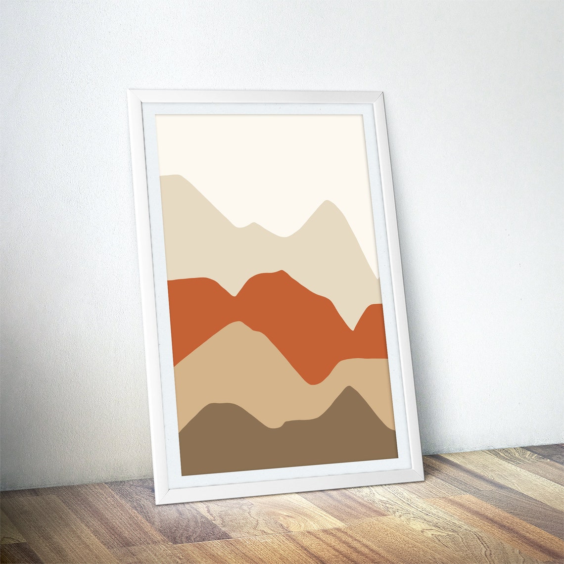 Layered Rolling Hills in Warm Earth Tones Minimalist Art Poster - Image 4