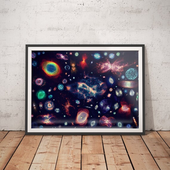 Hubble Nebula Collage Colorful Deep Space Astronomy Photo Poster