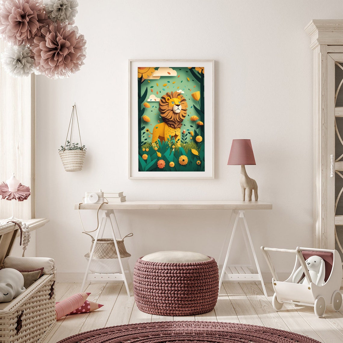 Kids Lion Print Nursery Art Poster - Image 4