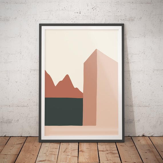 No10 Abstract Landscape Art Print Line Art Mountain Print Hills Modern Wall Art Contemporary Prints Geometric Landscape