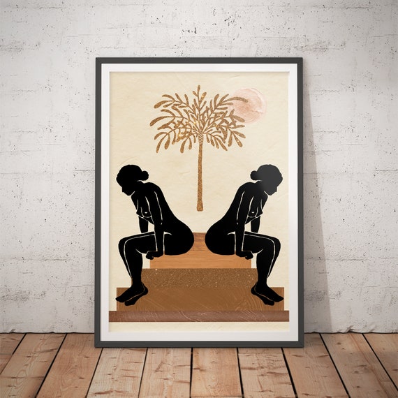 Female Celestial No3 Naked Woman Art Nude Figure Art Fashion Prints Boho Art Celestial Art