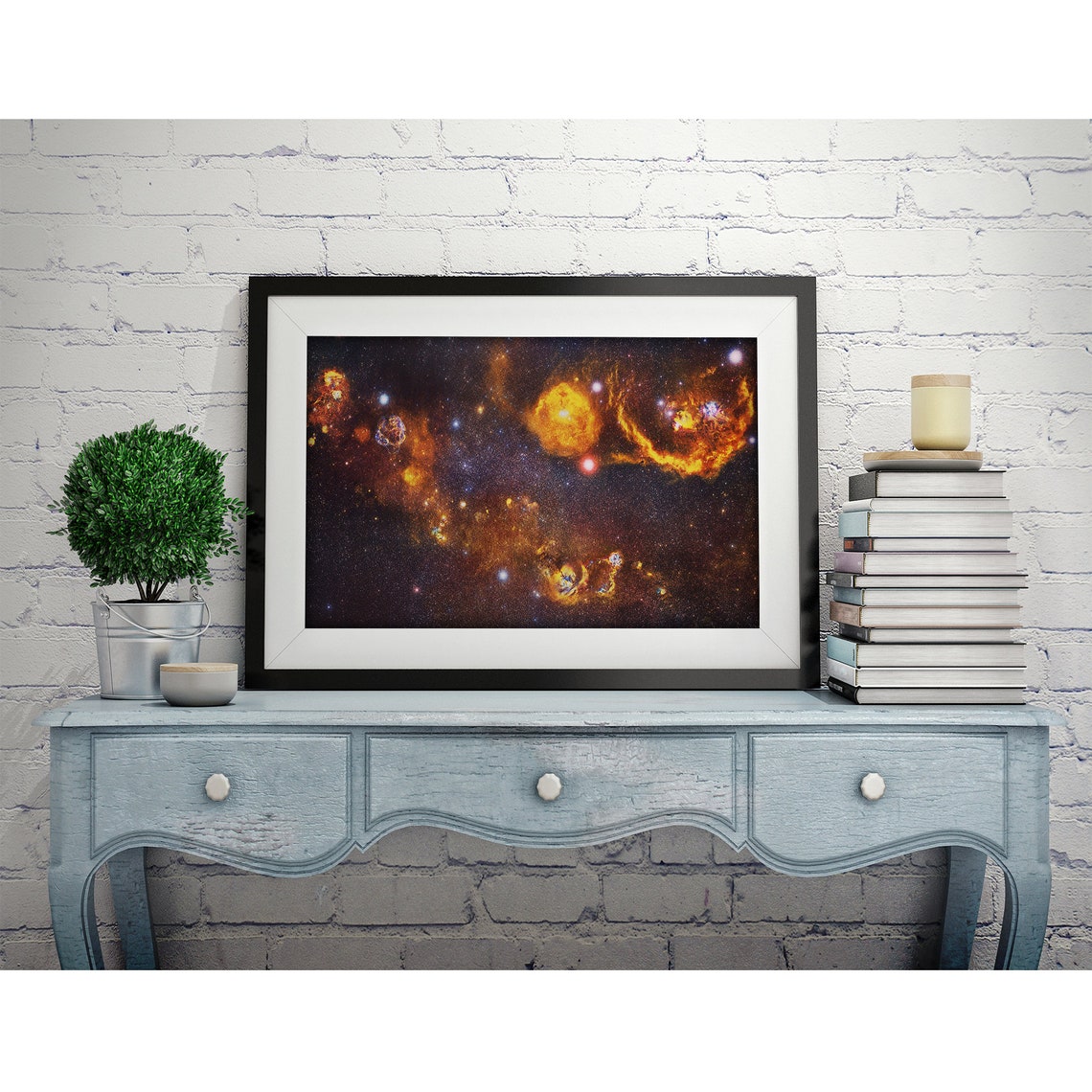 Golden Nebulae Star Field Orion Region Deep Space Astronomy Poster - Image 2
