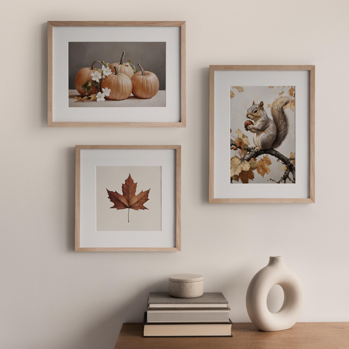 Vintage Squirrel Painting, Neutral Fall Art Print - Image 2