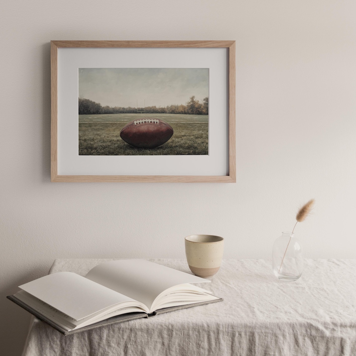 Football Vintage Style Field Painting, Boys Room Art - Image 2