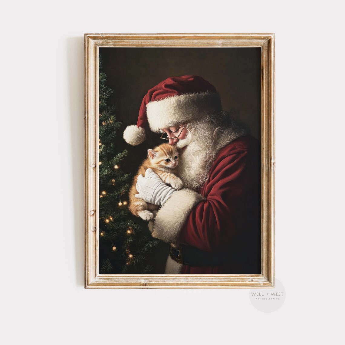 Moody Santa Claus Vintage Style Christmas Art Print