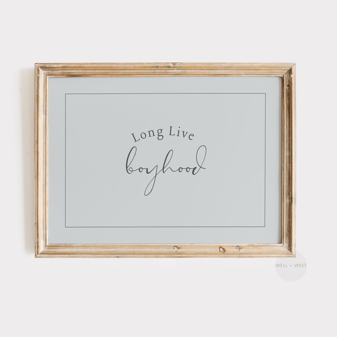 Long Live Boyhood Quote Vintage Nursery Boys Room Wall Art Print