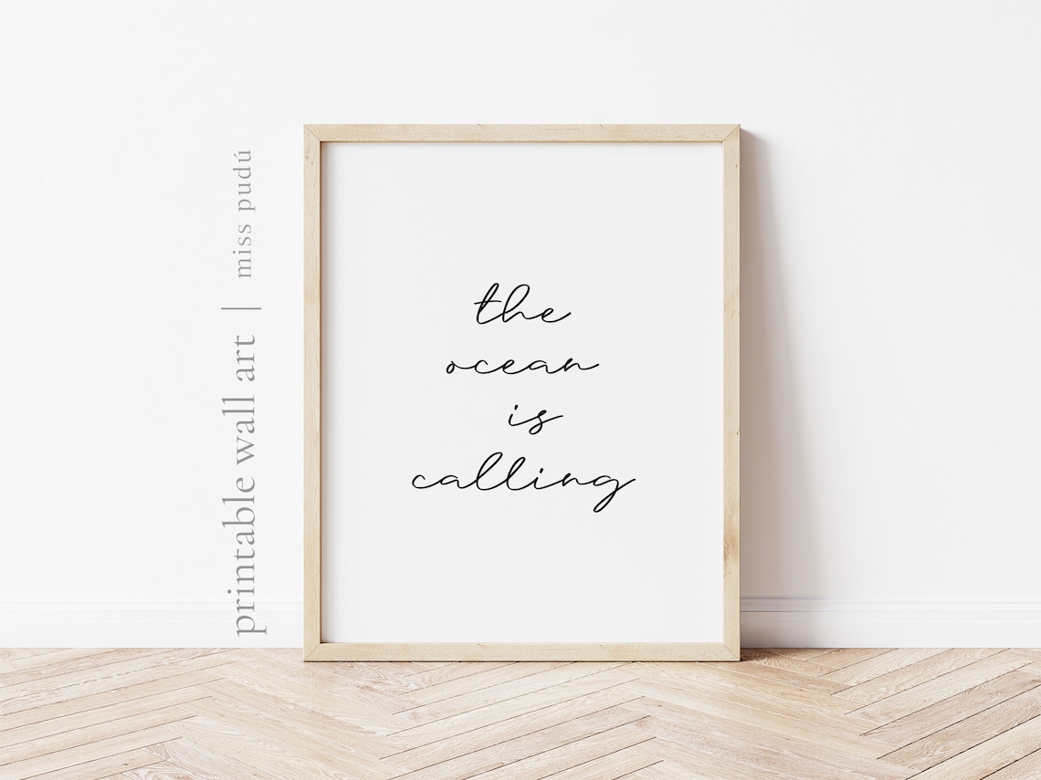 The Ocean Is Calling Sailing Quote Coastal Decor - Image 2