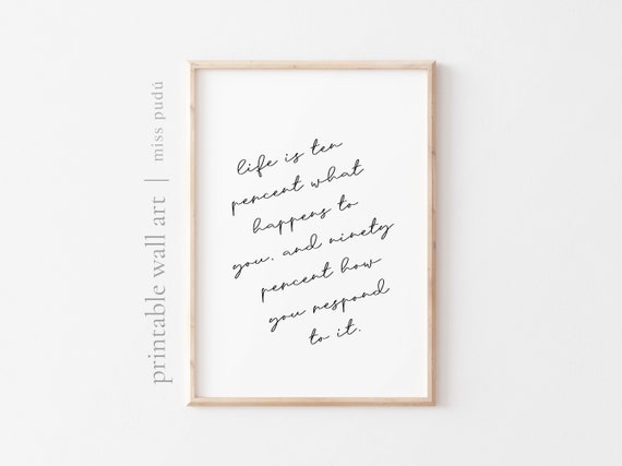 Life Is Ten Percent What Happens To You For Poster Growth Mindset Quote Download Positive Office How You Respond To It