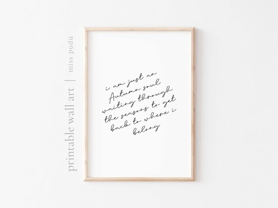 Autumn Soul Fall Quote Poster Cozy Seasonal Minimalist Decor