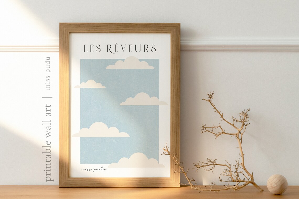 The Dreamers Les Rveurs Abstract Sky Art Print - Image 2