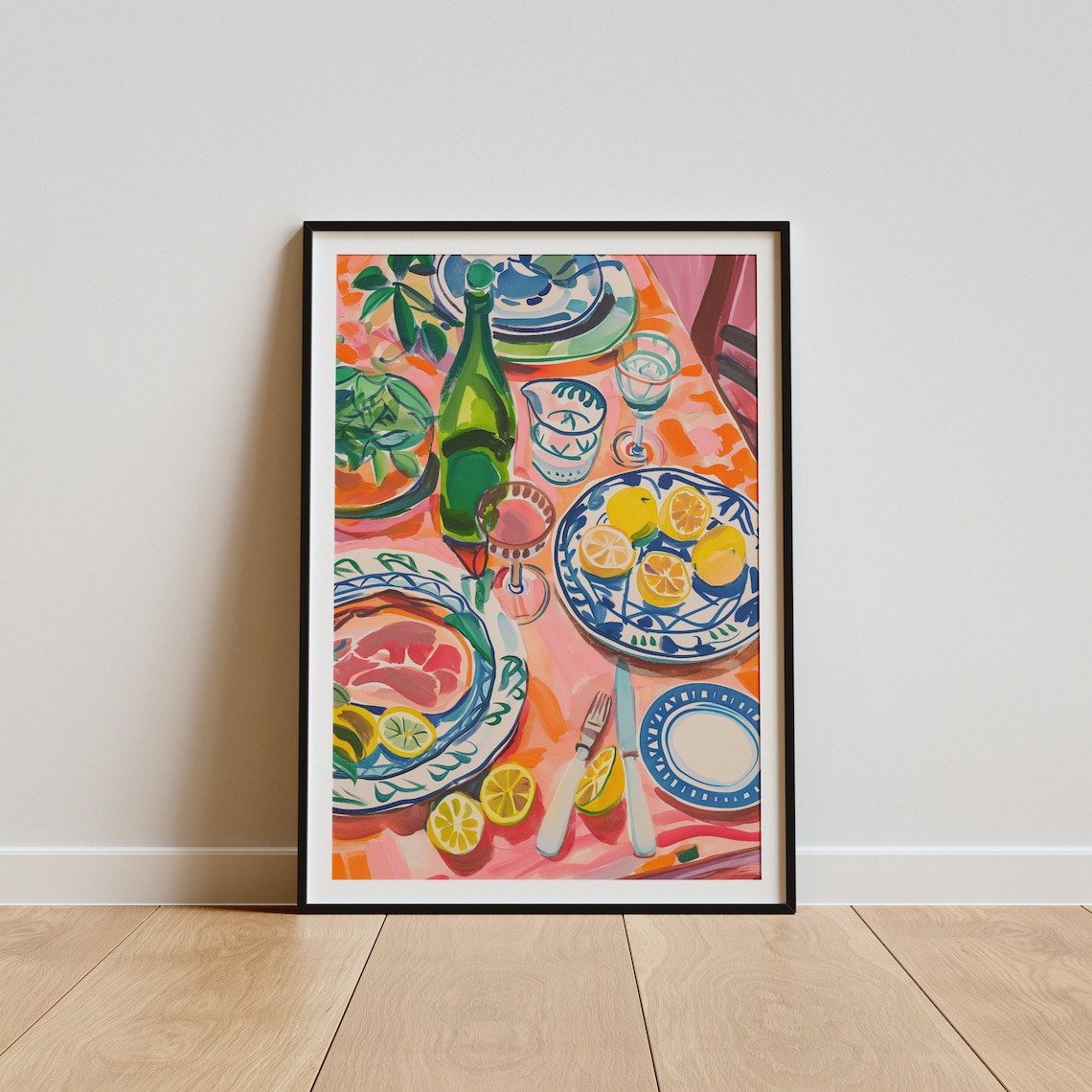 Dinner Party Food Print, Retro Kitchen Poster - Image 5