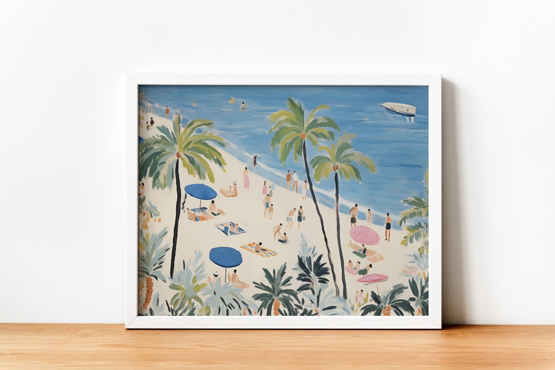 Matisse Abstract Seascape, Coastal Beach Scene Art Print - Image 4