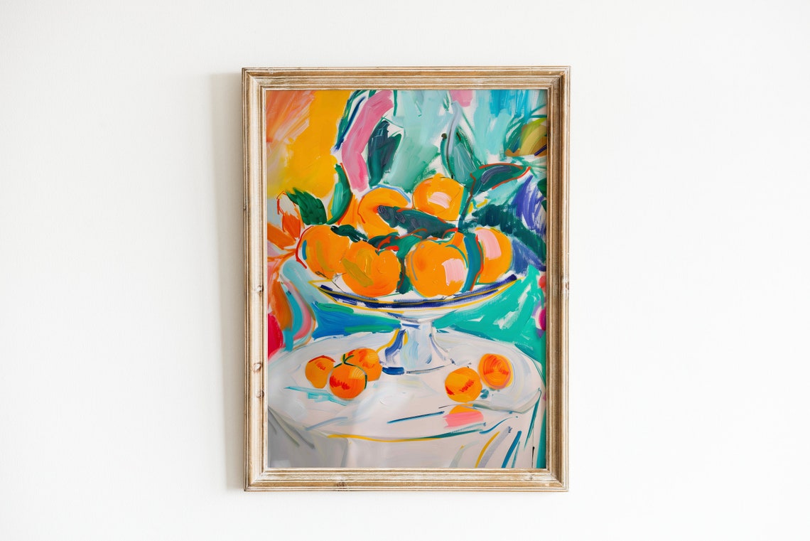 Henri Matisse Style Oranges Pedestal Bowl Fauvist Still Life Poster - Image 4