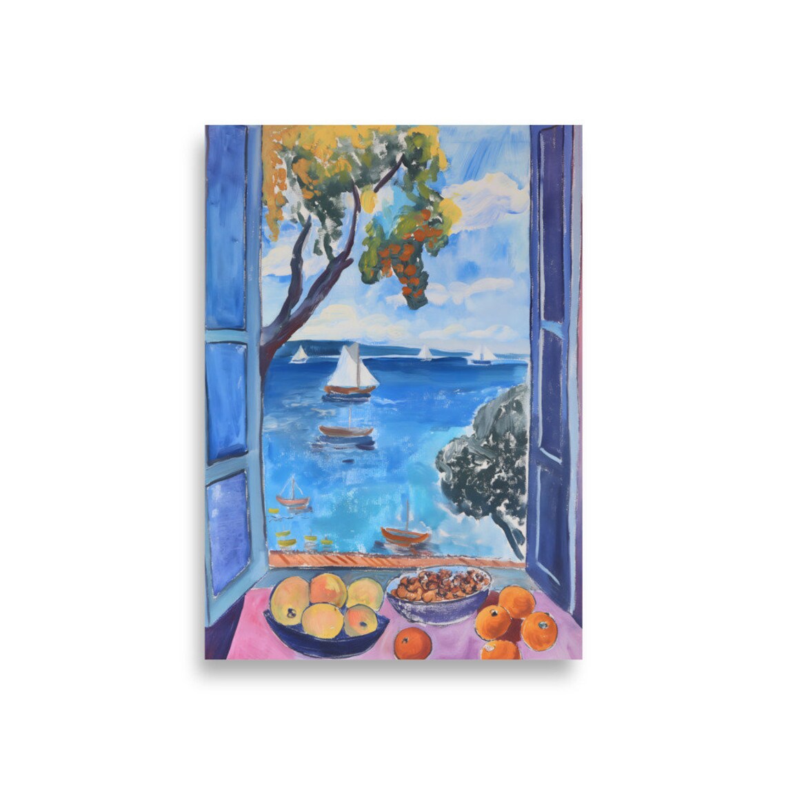 Matisse Open Window Ocean View with Grapes Art Print - Image 2