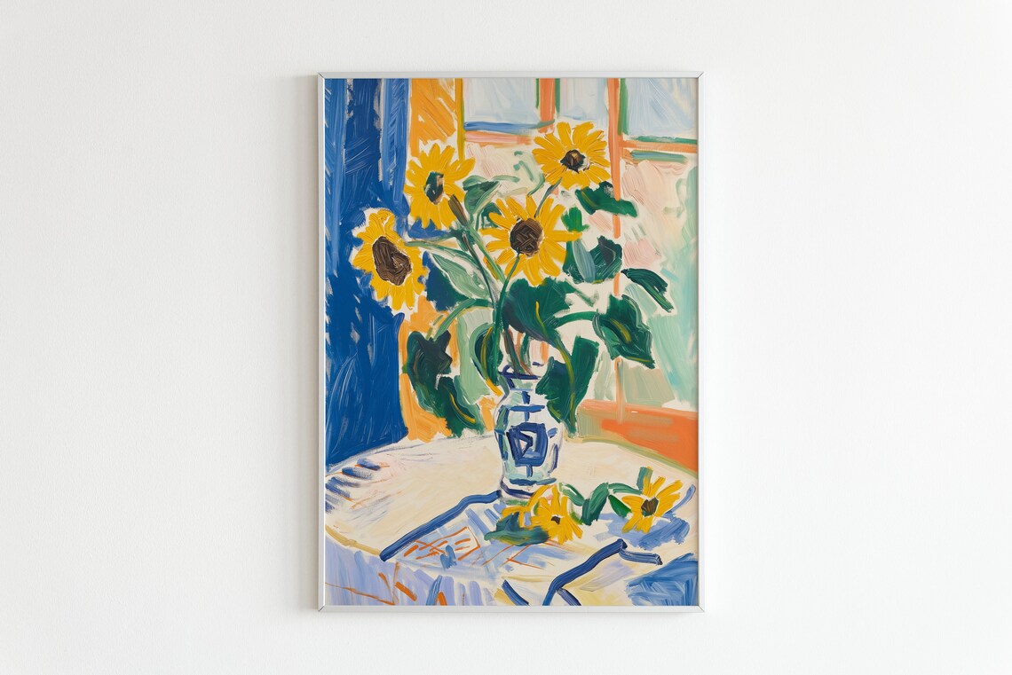 Matisse Sunflowers Poster, Vibrant Floral Art Print