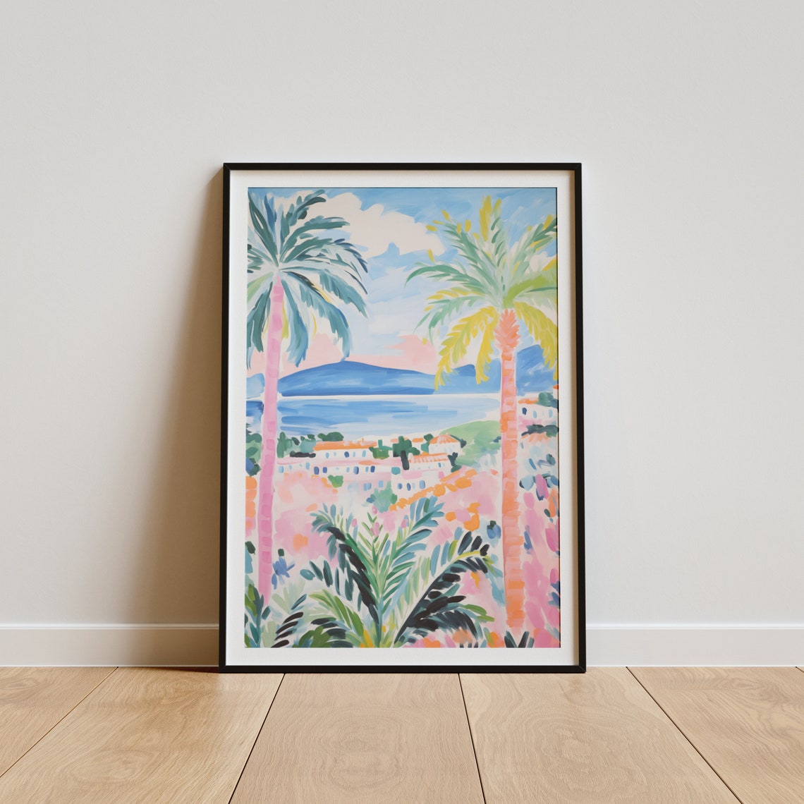 Henri Matisse Style Palm Trees Pastel Tropical Coast View Poster - Image 3