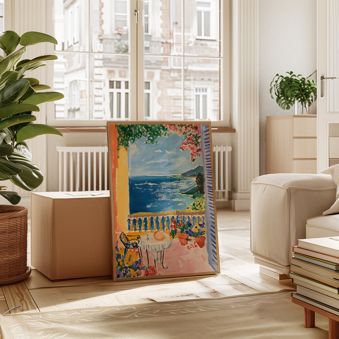 Henri Matisse Style Seaside Terrace Coffee Sparkling Sea Poster - Image 3