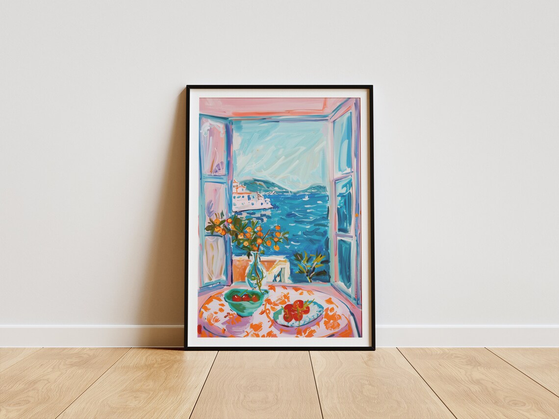 Henri Matisse Style Open Window Cherries Berries Sea View Poster - Image 4