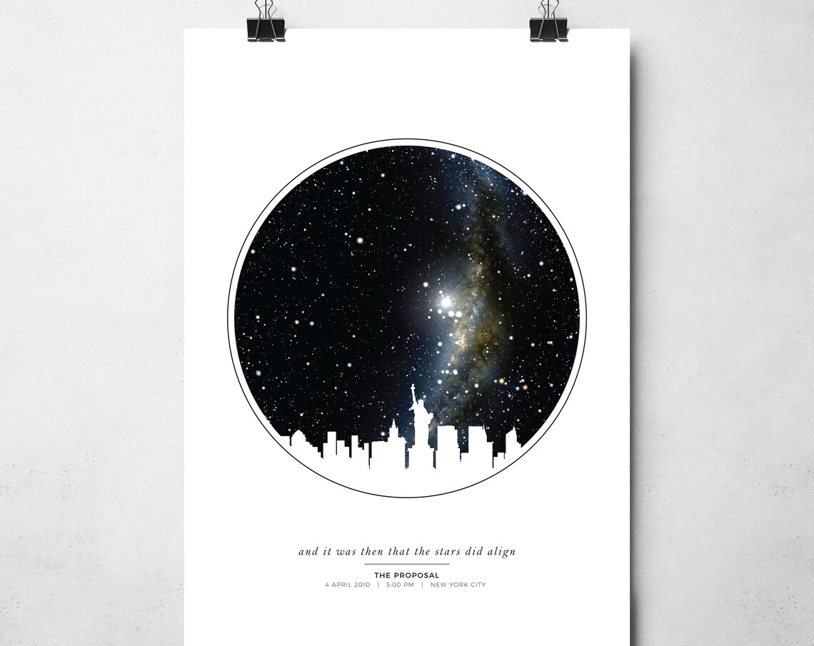 Personalized City Skyline Star Map Art Print, Custom - Image 4