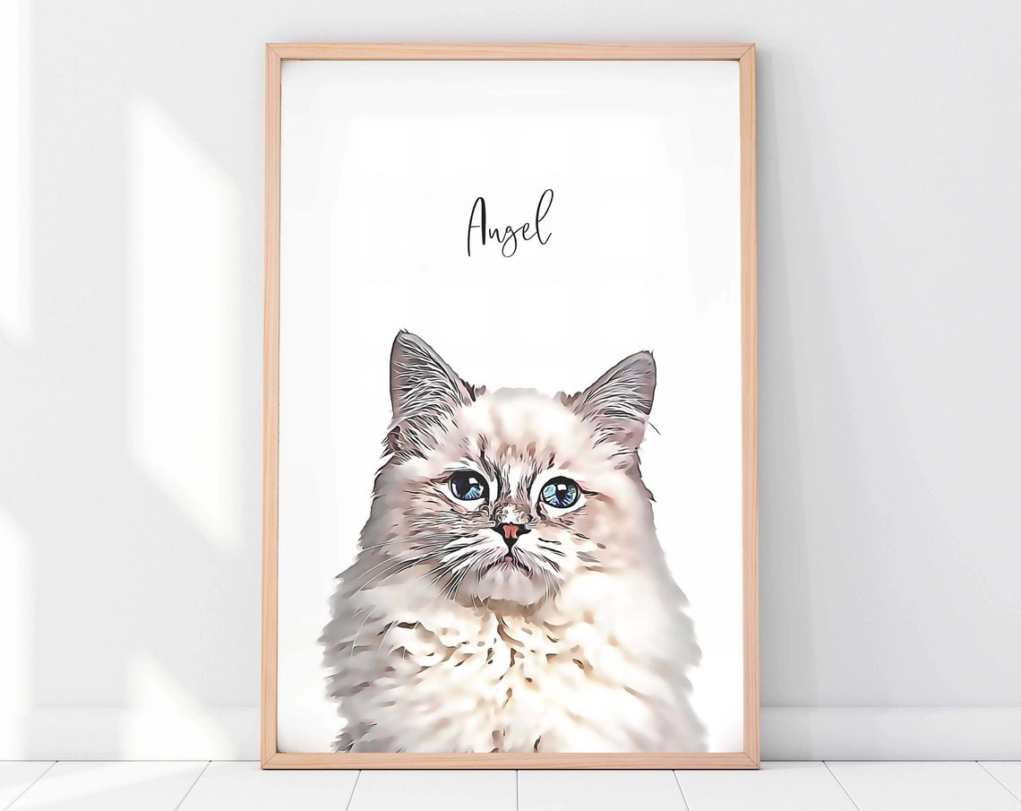 Custom Pet Portrait, Dog and Cat Portrait Art Print