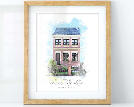 Custom House Portrait - Watercolor Style
