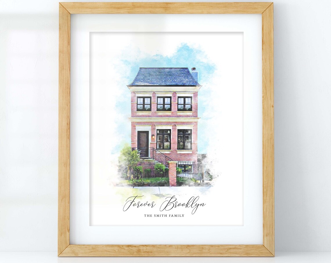 Custom House Portrait - Watercolor Style