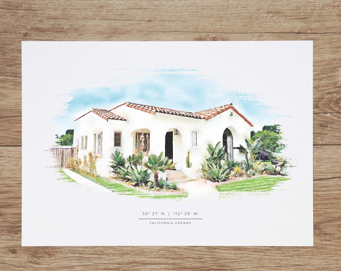 Custom House Portrait - Watercolor
